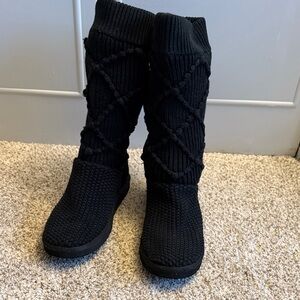 UGG Black Knit Winter Boots